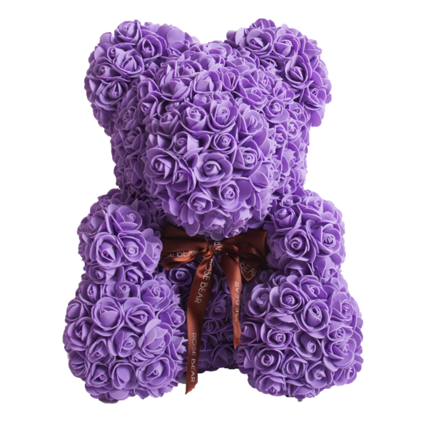 Purple Classic Rose Bear 40cm Tall