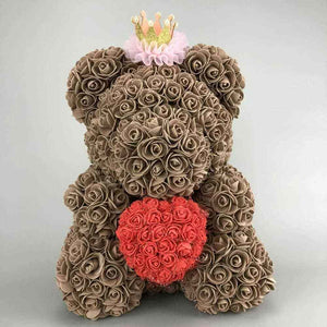 Crown Princess Brown Rose Bear 40 cm