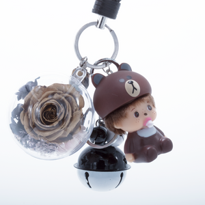 GOLD PRESERVED ROSE | CARTOON CHARACTER KEYCHAIN