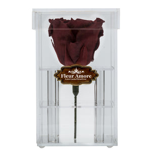 RED PRESERVED ROSE | PETITE ACRYLIC ROSE BOX