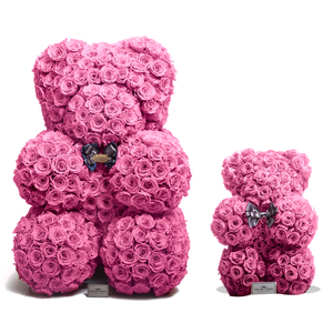 35 Inches Tall Giant Pink Preserved Rose Bear | Local Delivery/Pickup Only