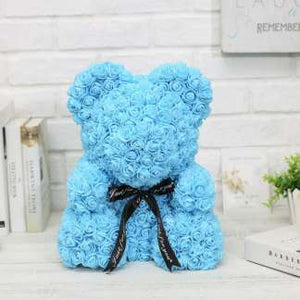 Classic Blue Rose Bear 70cm