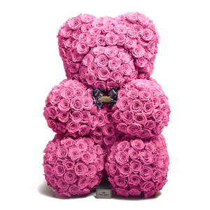 35 Inches Tall Giant Pink Preserved Rose Bear | Local Delivery/Pickup Only