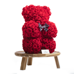 15 Inches Tall Giant Red Preserved Rose Bear | Local Delivery/Pickup Only