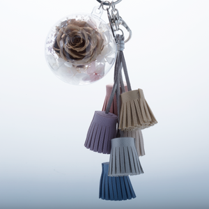 GOLD PRESERVED ROSE | COLORFUL BLUSH TASSEL KEYCHAIN