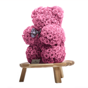 35 Inches Tall Giant Pink Preserved Rose Bear | Local Delivery/Pickup Only