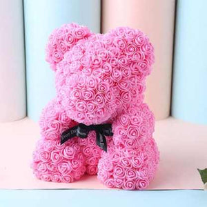 Classic Pink Rose Bear 40cm