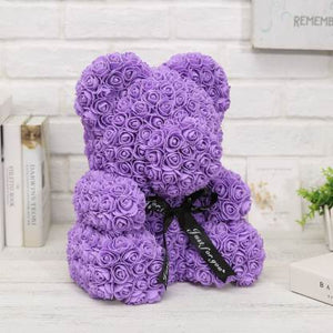 Classic Purple Rose Bear 70cm