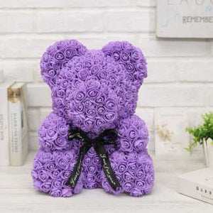 Classic Purple Rose Bear 70cm