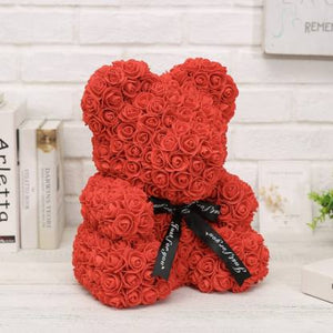 Classic Red Rose Bear 40cm