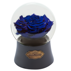 Royal Blue Preserved Rose｜The Only Large Grey Music Globe