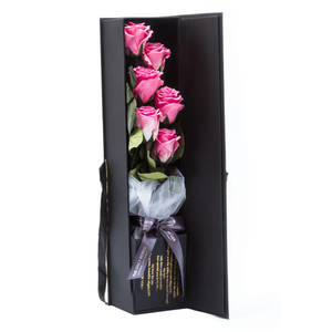 The Only Extra | 6 Pink Preserved Long Stem Roses Bouquet