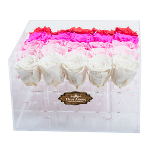 FADE PINK PRESERVED ROSES | LARGE ACRYLIC ROSE BOX