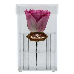 PINK PRESERVED ROSE | PETITE ACRYLIC ROSE BOX