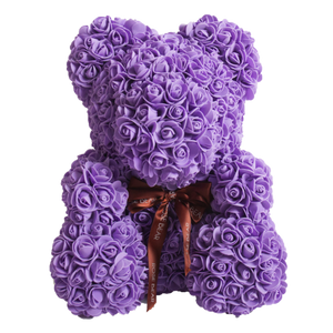 Purple Classic Rose Bear 40cm Tall